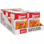 Lepage Plastic Wood Filler - Synthetic Latex Wood Putty for Repairs, Holes, & Cracks, Paintable & Stainable - 946 mL, 6 Pack