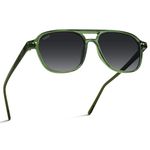 WearMe Pro Polarized Aviator Classic Double Bridge Men's Sunglasses, Emerald Green / Gradient Black Lens, One Size