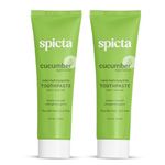 Spicta Cucumber Mint Natural Hydroxyapatite Toothpaste 125gm (Pack of 2) | Teeth Whitening, Plaque Remover, Fresh, Herbal Toothpaste with Salt, Baking Soda I Fluoride Free, SLS Free Toothpaste for Adults & Kids