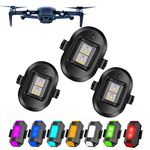 PCUORLEORS Drone Strobe Lights, Anti-collision strobe Lighting, 0.012 lbs Long Battery Life RGB LED Lights for DJI Mini 2/Air 2S/Mavic Air 2/2 Pro/Mavic Mini/FPV/Phantom/Holy Stone Drone(3 Pack))