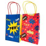 Amscan 9909091 - Superhero Kids Birthday Party Paper Loot Bags - 8 Pack