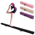 COSTWAY Folding Gymnastics Balance Beam, 7ft/210cm Kids Training Beam with Carry Handles, Anti-Slip Base, Floor Gymnastics Beams for Home Gym Exercise (Black)