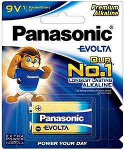 Panasonic 9V Evolta Alkaline Battery, 1-Pack (6LR61EG/1B)