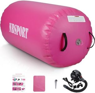 Air Barrel - Air Roller Gymnastics Barrel for Back Handspring Trainer, Air Track Tumble Mat with Pump for Gym Training/Yoga Balance Exercise/Cheerleading/Home and Outdoor Use