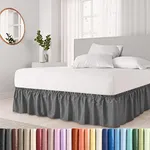 Ruffled Bed Skirt - King Size Bed Skirt - Hotel Quality Luxury Ruffles - Bed Skirt for King Beds, 14 inch Drop - Under The Mattress King Bedskirt - Easy Fit Bedskirt - Premium Brushed Fabric - Grey