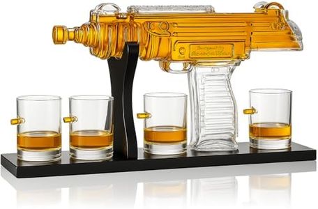 Uzi Submachine Gun Whiskey Gun Decanter and 4 Liquor Glasses - Tik Tok Gun Decanter & Glass Set - Gun Gifts for Men - Whiskey Decanter Set - Bourbon & Scotch Decanter - Firearm Shooting Gifts for Dad