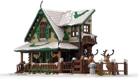 EnuoChbuild Reindeer Ranch Christmas Snow Scene Modular House Architecture Building Set for Teen and Adults, MOC-183213 Winter House Construction Building Design by BigBobsBricks - 1973 Pieces
