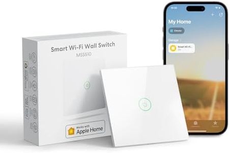 Meross Smart Light Switch Compatible with HomeKit, WLAN Wall Switch, 1 Way 1 Gang Requires Zero Conductor, Compatible with Siri, Alexa, Google Home and SmartThings, 2.4 GHz