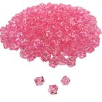 zhuohai 300Pcs Acrylic Ice Rocks Crystals Gems, Bulk Fake Crystals, Plastic Diamonds for Vase Filler Wedding Decoration Table Scatter Party Arts Crafts Display (Pink)