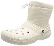 Crocs Men's and Women's Classic Lined Neo Puff Boot | Winter Boots, White/White, 9 Women/7 Men