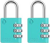 Zarker XD35 Combination Lock, 3-Digit Padlock for School Gym Sports LockerLock, Fence, Toolbox, Case, Hasp Storage (2-Pack, Emerald)