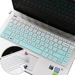 2Pcs Silicone Keyboard Cover for HP Pavilion x360 14" 14-DQ2053CL 14-DQ0052DX 14-DQ0055DX 14-DQ0070NR 14-DQ0005DX 14-DQ1035CL 14-DQ0040NR 14-FQ0030NR 14-FQ0033DX 14-FQ0032MS (Mint Green+Clear)