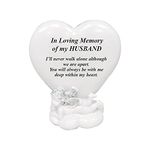 OnlineStreet Memorial Heart Plaques Grave Cherub Ornaments - Personalised Grave Decoration Plaques, Cherub, Engraved with Remembrance Quotes in Loving Memory of your Special Ones (Husband)