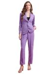 Golden Kite Purple Women Solid Regular Fit Single Breasted 2-Piece Suit