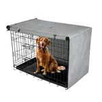 VERABE Dog Crate Cover, 600D Oxford Crate Cover for Wire Dog Crate, Ventilated Pet Kennel Cover Fits for 48 Inches Dog Crate, Grey (Cover Only)