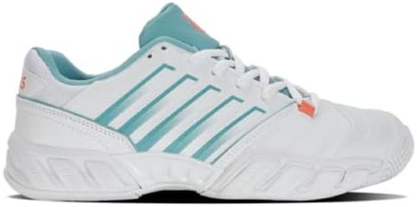 K-Swiss Women's Bigshot Light 4 Tennis Shoes, White Desert Flower Nile Blue, 10 AU