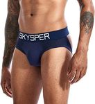 SKYSPER Jockstrap Athletic Supporters for Men Jock Strap Male Underwear, Sg07-navyblue, Medium