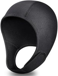 TOBWOLF Diving Hood, 2.5mm Neoprene Dive Cap Surf Cap, Stretchable Diving Cap with Chin Strap, Thermal Wetsuit Hood Cap, Surfing Hood for Water Sports, Swimming Kayaking Snorkeling Sailing Canoeing