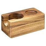 Navaris Wood Coffee Tamper Station - 51mm Tamper Holder for Espresso Machine Accessories - Wooden Portafilter Stand for Kitchen, Bar, Restaurant, Cafe