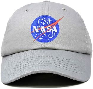DALIX NASA Embroidered Mens Womens Cotton Dad Hat Baseball Cap Adjustable, Gray, One Size