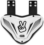 Grip Boost Fly Plate Football Back Plate, Rear Lower Back Protector for Shoulder Pads & Contoured Foam, High-Impact Protection Football Gear- Adult & Youth (White, Adult)