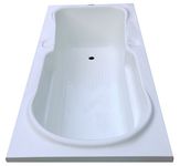 MADONNA Rex Rectangular Acrylic 5.5 feet Fixed Bathtub - White