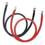 30cm Battery Leads - Pair Red & Black - 16mm² (5AWG) - 12V, 24V, 48V Systems (Up To 100V) - Flexible & Durable Rubber Cable - Battery/Inverter Cables For Vehicles, RVs, Energy Storage, Generators