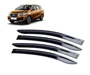 AutoMoto Unbreakable Injection Moulded Car Side Window Deflector, Door Visor, Wind Guard, Rain Guard Compatible with Datsun Go+ Plus Set of-4pcs