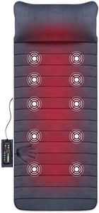Snailax Memory Foam Full Body Massage Mat with Heat, Back Massager Pad with 10 Vibration Motors, 6 Heating pad, Massage Chair Pad for Neck, Back, Waist, Legs