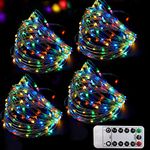 Bright Zeal 20M Long 200 LED 8 Mode Multi Colored Christmas Fairy Lights Battery Operated With Remote Control Christmas Lights Outdoor Multicolor Waterproof -Twinkle LED Christmas String Lights