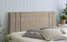 Divan Bed Headboard Rio Padded Chenille Fabric with Supplied Struts and Bolts (Stone, King size 5 Feet, Height 20 Inches)