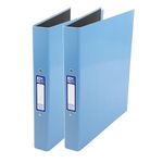 Oxford Premium A4 Ring Binders, Light Blue 2 Pack Folders 40mm