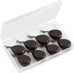 Carp Fishing Weights - 4pcs/8pcs Coated Tapered Flat Pear Sinkers with Swivels for Carp/Coarse Fishing Tackle 3 Colors (Brown, 8pcs)