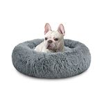 Mirkoo Dog Beds Calming Donut Pet Bed Washable Anti Anxiety Faux Fur Pet Bed, Round Fluffy Plush Dog Bed for Large Medium Small Dogs (L/XL/XXL/XXXL)