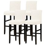 Lellen Reusable Pub Counter Stool Chair Covers Slipcover Stretch Removable Washable Dining Room Chair Covers Set of 4 (Ivory)