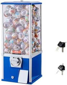 VEVOR Gumball Machine for Kids, 25" Height Home Vending Machine, PS Bouncy Balls Dispenser, Hold 230 Capsule Toys, Rectangle Bubble Gum Machine for Game Stores, Coin Operated Gumball Bank, Blue