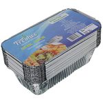 Freshee Aluminium Foil Container 660ml - 25pcs| Food Silver Storage Disposable Containers with Lid for Kitchen