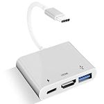 PRESS PLAY USB C to HDMI Adapter Dongle with HDMI 4K Output USB 3.0 Port and 100W Type C Charging Port Converter Hub, Upgraded USB-C Digital AV Multiport Adapter for MacBook, MacBook Pro/Air, iPad Pro