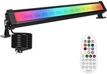 MEIHUA RGB LED Light Bar 42W Wall Washer Light with 360° RF Remote Control, Disco Light Colour Changing Stage Light for DJ Parties Birthday Disco Christmas Halloween Garden Festival Decorative Light