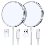 2 Pack Magnetic Wireless Charger for iPhone 15/15 Pro/15 Plus/15 Pro Max 15W Fast Magnetic Charger for iPhone 15/14/13/12 Series and AirPods 3/2/Pro 2/Pro