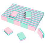 CGBE Mini Nail Buffer Block 180/100 Grit Sponge Nail Polish Sanding Buffer Strips Nail File Blocks Manicure Tools 50PCS (Pink-Green)