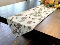 Tache Botanical Grey White Yellow Floral Daisy Flower Long Tapestry Seasonal Kitchen Dining Table Runners 13 x 120 Daisies