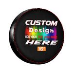 Custom Spare Tire Covers Add Your Own Personalized Text Name Image Universal Wheel Cover Waterproof Protectors Fits Tire for Trailer SUV RV Many Vehicle (16 inch)