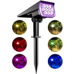 GIGAWATTS GW-704 Solar Light LED Landscape Spotlight with 5.5V/2W Panel 3.7V/2000mAh Lithium Battery IP65 Night Security Lantern for Garden Pathway Patio Yard (Pack of 1, RGB)