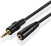 TNP AUX Headphone 3.5mm Extension Cable (15 Feet) - Male to Female Extender Audio Auxiliary Jack Adapter Wire Cord Plug Connector for iPhone iPod iPad, Smartphone Tablet, Home Car Speaker System