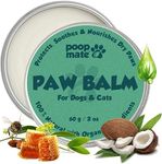 Poop Mate Dog Paw Balm & Nose Balm – Natural, Lick-Safe Paw Care for Dogs – Moisturizing Snout Cream with Coconut Oil, Shea Butter & Vitamin E – Protects Cracked Pads & Dry Noses – 2 oz