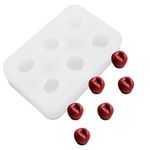 ONNPNN 6 Cavity Cherry Silicone Mold, Creative Cherry-shaped Chocolate Mould, 3D Simulation Fruit Shape Resin Molds, Handmade Soap Scented Candle Molds Fondant Cakes Decorating Tools