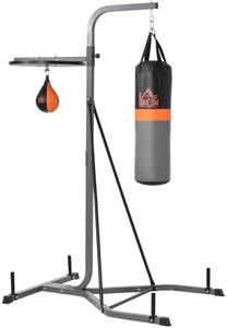 HOMCOM 2-in-1 Punching Bag with Stand for Adults, Black