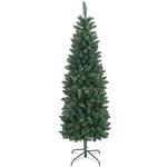 HOMCOM 6ft Tall Pencil Christmas Tree, Artificial Xmas Tree with 479 Branch Tips and Steel Base, Holiday Décor for Home Office, Green