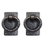 Adonai Hardware "Adonikam" Antique Heavy Duty Cast Iron Front Entry Sturdy Ring Medieval Door Knockers (2 Pack, Oil Rubbed Bronze) for Vintage Wooden Barn Shed Doors, Gates, Fences, Furniture